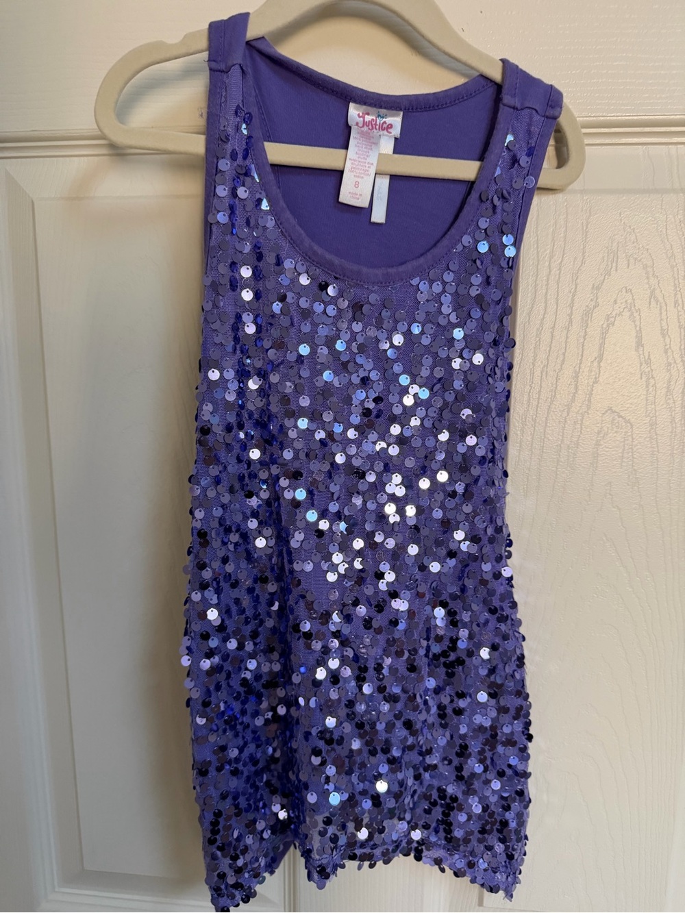 Justice Purple Sequin Girls Tank Dress